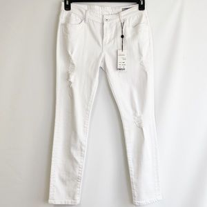 Mercer distressed skinny cropped white jeans 27P